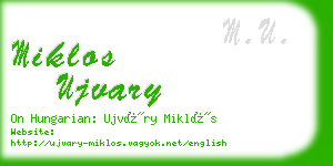 miklos ujvary business card